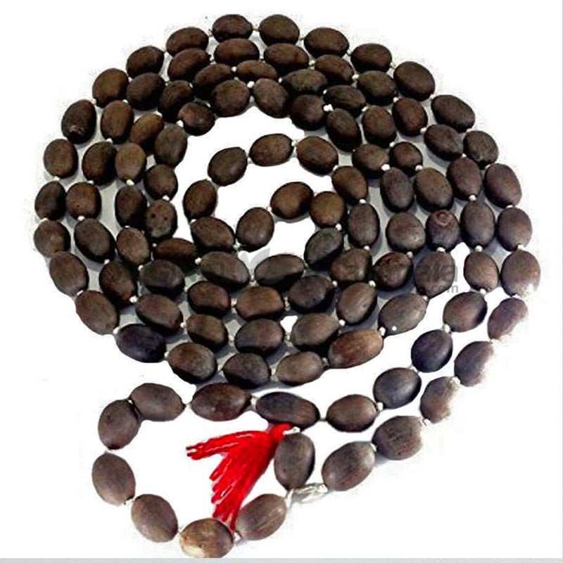Natural Lotus Seed Mala Lotus Beej Mala Kamal Gatta Mala Lakshmi Puja Kamalgatta Mala 108+1 Seeds Stone Chain