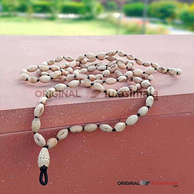 108+1 Japa Mala Original Tulsi Oval Shape Beads Shyama Tulsi 10mm
