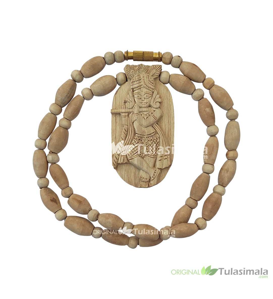 Original Shri Krishna Tulasi Locket Kanthi Mala with Big Beads