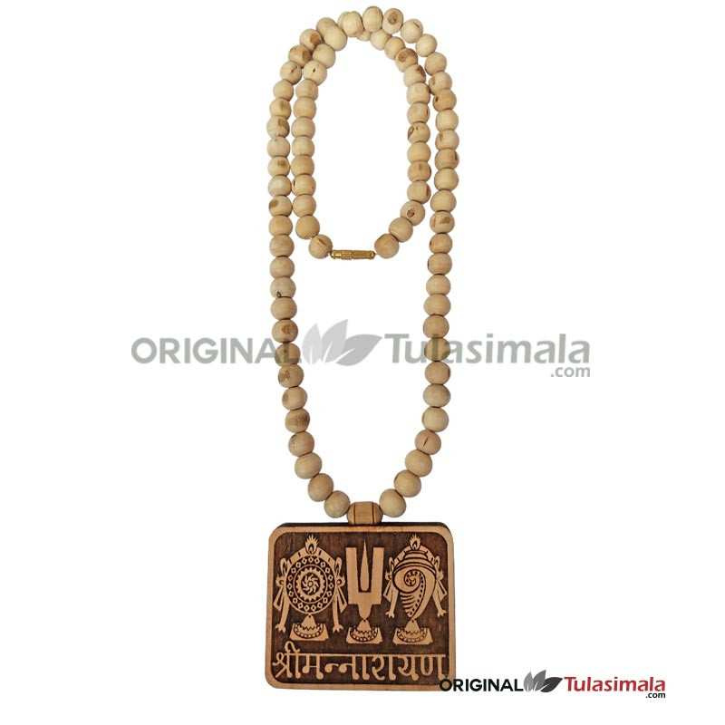 Shriman Narayan Original Tulsi Locket Mala 22 Inches Length & 8mm Beads size