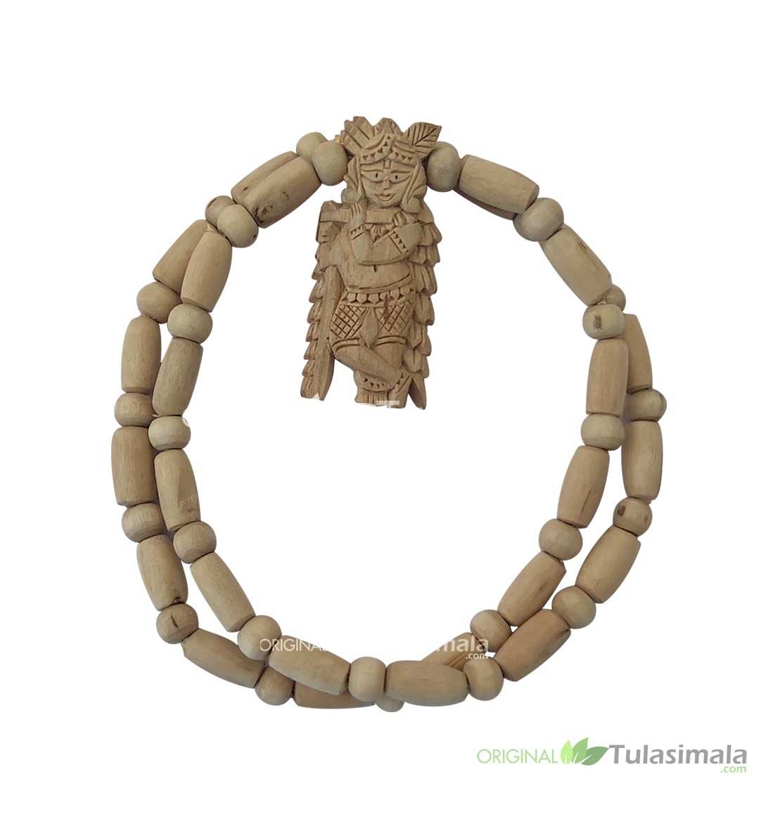 ISKCON Tulsi Shri Krishna Carved Locket Mala with Big Beads