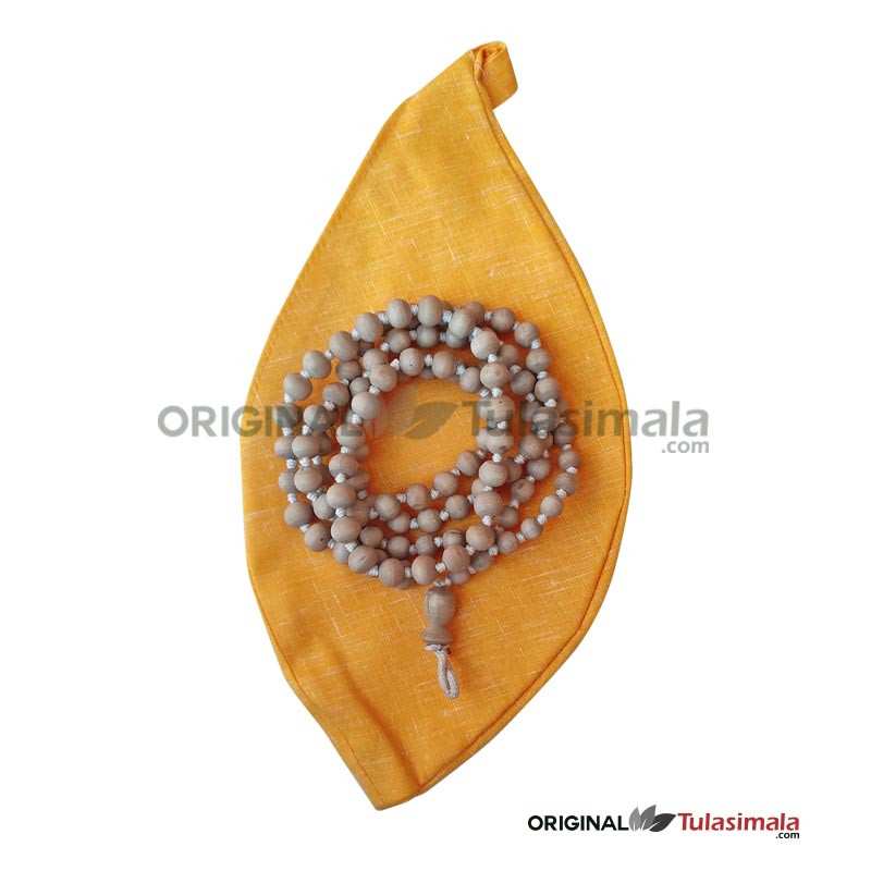Yellow japa bag with 108 beads japa mala