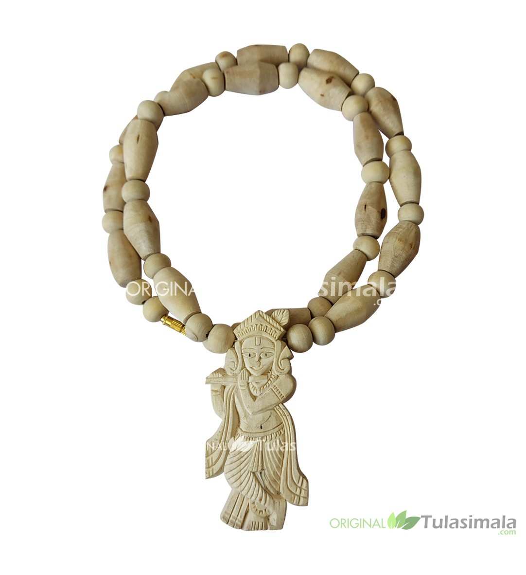 ISKCON Tulsi Shri Krishna Locket Mala With Barrel and Round Tulsi Beads