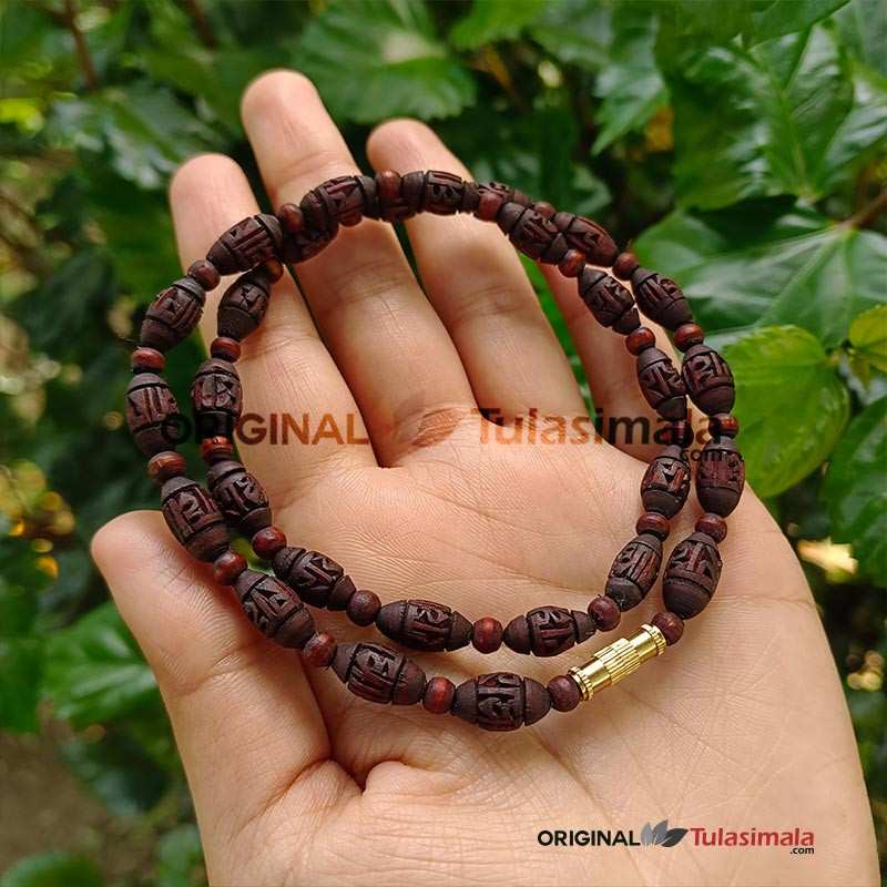 Single Round Original Tulsi Kanthi Mala for Men, Women & Kids Bead Size 6mm  17 Inches Length