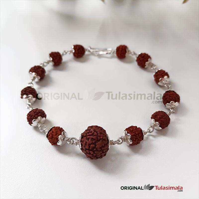 7 Face Original Nepal Imported Rudraksha Pure Silver Bracelet for Men, Women, and Girls
