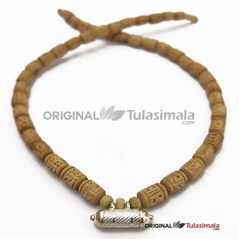 Pure Silver Narasimha Kavach Radha Beads Tulsi Kanthi Mala