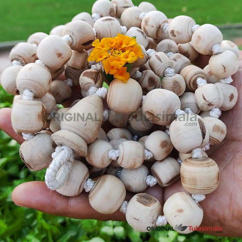 108+1 Fine 16mm Beads Original Tulsi Japa Mala Total 70 Inches Length