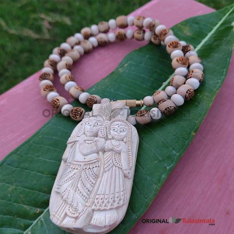 Shri Radha Krishna Big Locket Tulsi Mala