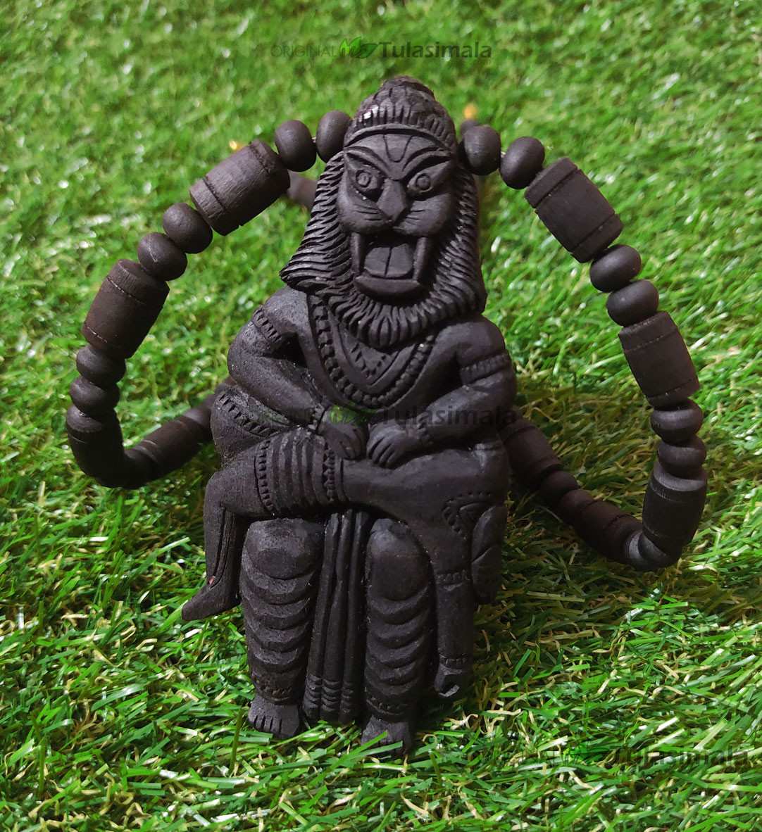 Shri Narasimha Big Tulsi Locket Mala Black Beads