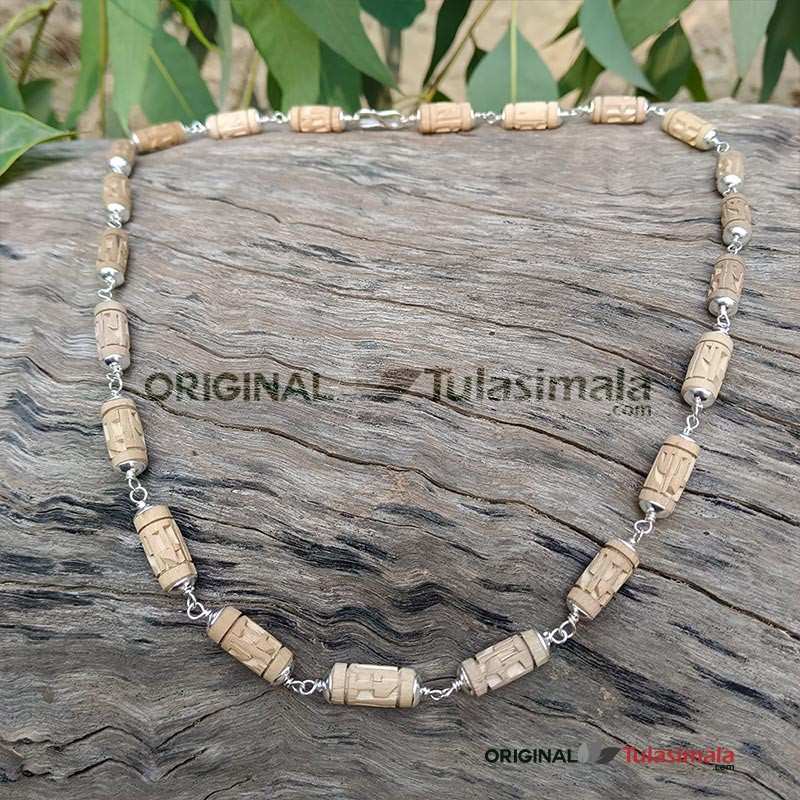 Shri Ram Carving Name Written Handmade Original Tulsi Beads 10mm Size Length 25 Inches