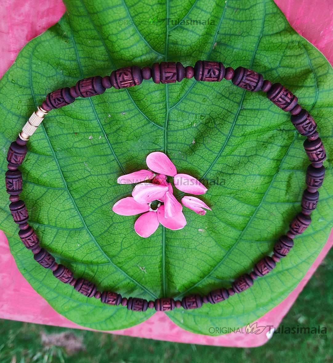 Barrel Shape Radha Brown Beads Tulsi Kanthi Mala