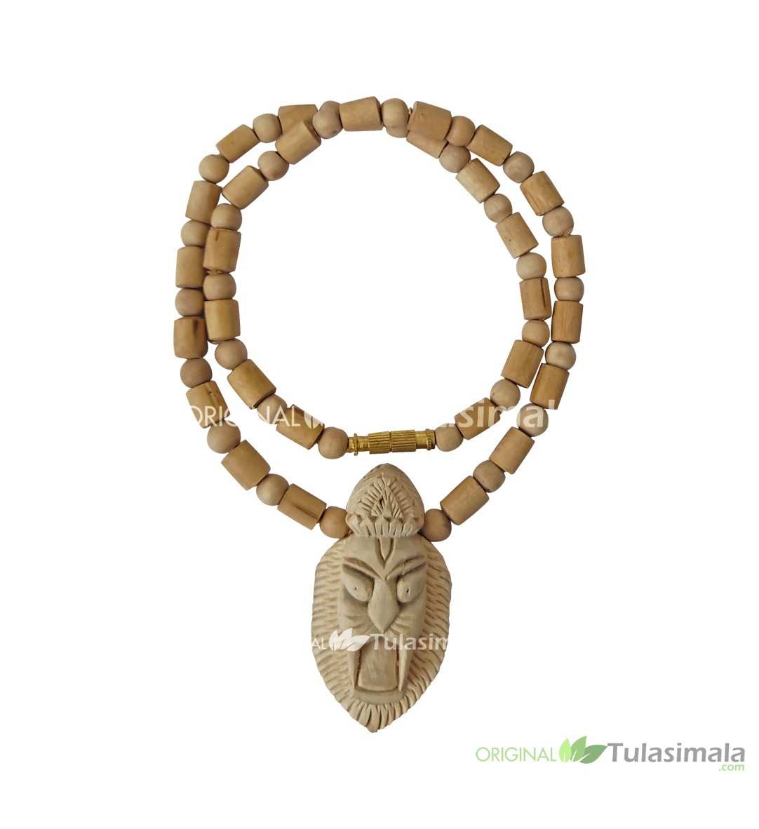 ISKCON Original Tulsi Narasimha Face Locket Mala With Barrel and Round Tulsi Beads