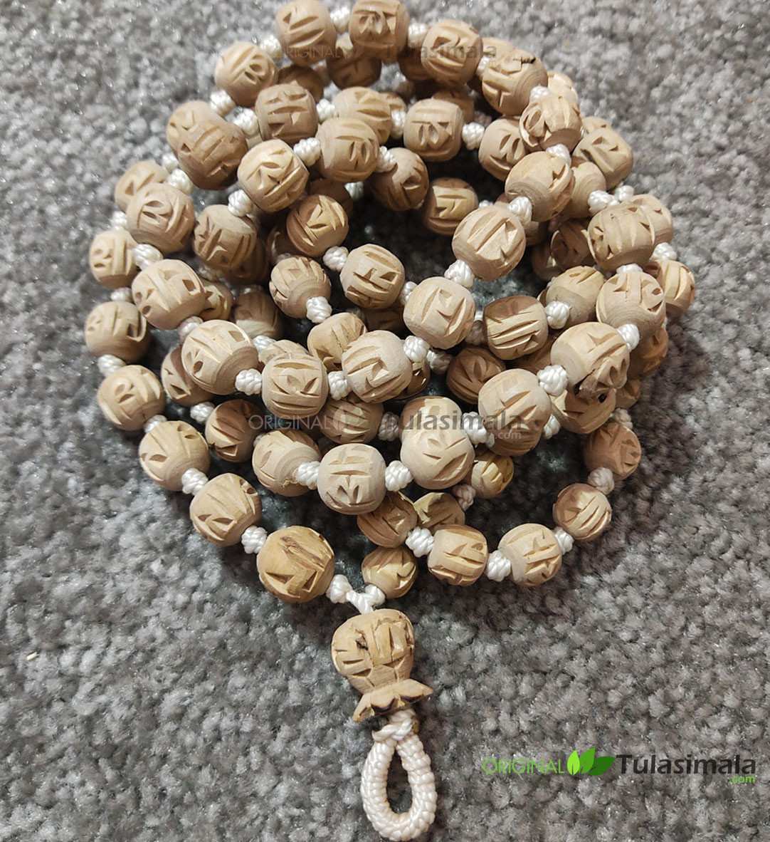 Radha Carved 12mm Fine Beads Tulasi Japa Mala