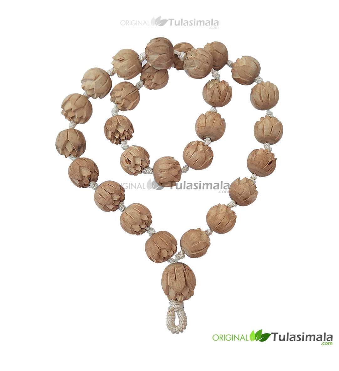 27+1 Lotus Design Tulsi Beads Japa Mala 16mm Bead Size
